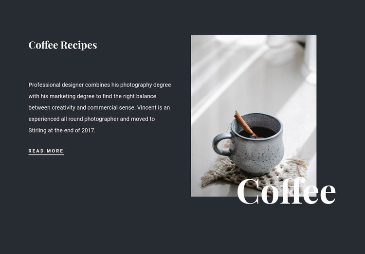 Family coffee recipes Website Template