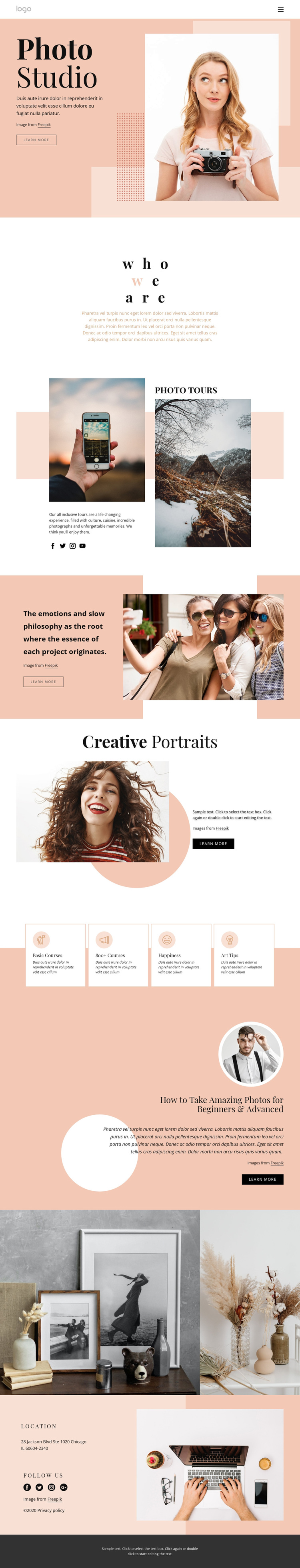Photography courses Template