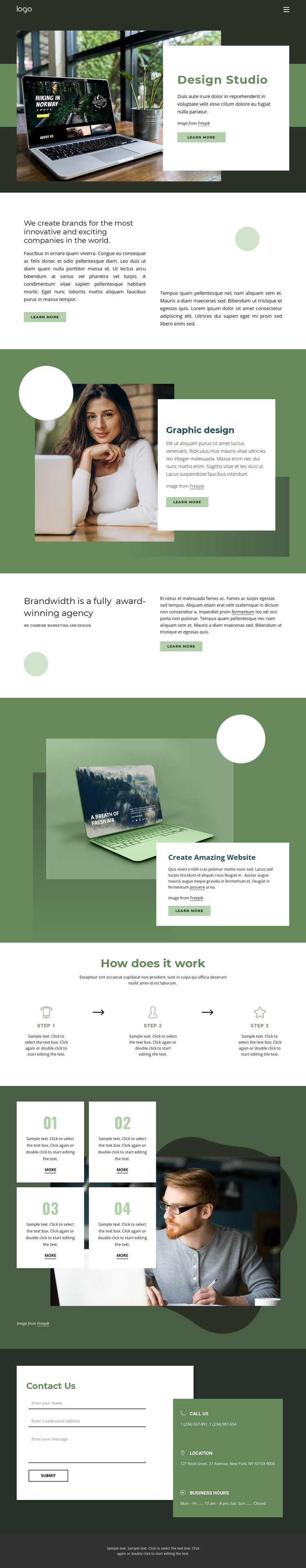 Design inspiration from nature One Page Template