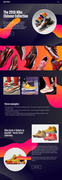 Nike Collection Website Builders