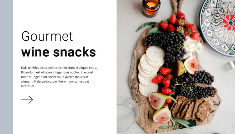 Gourmet wine snacks HTML Template