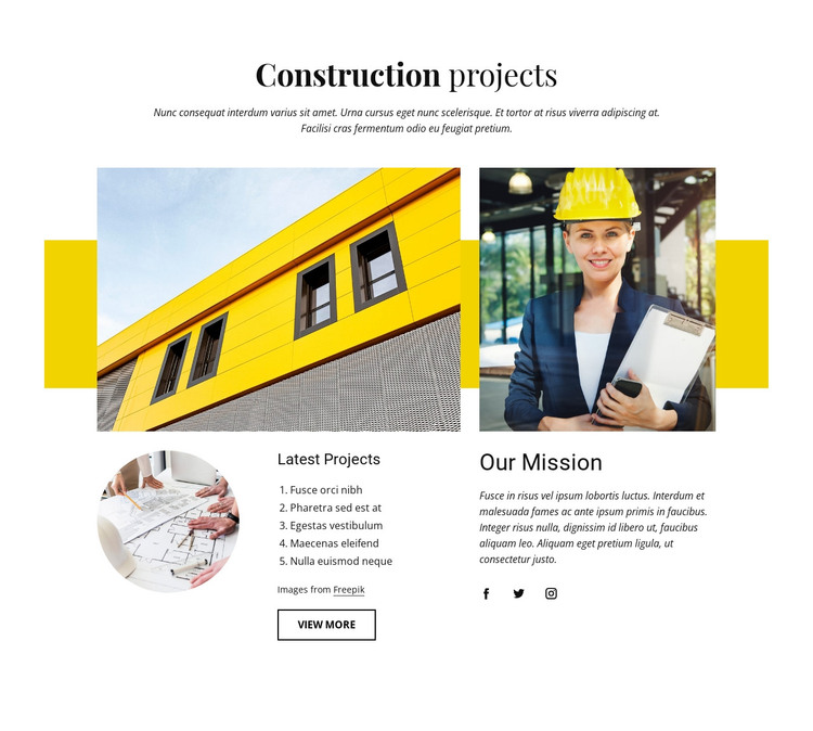 Our construction projects Web Design