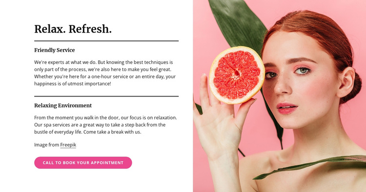 Manicures, pedicures, facials, and skin treatments HTML5 Template