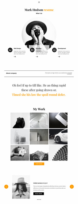 Web Designer Resume Website Inspiration