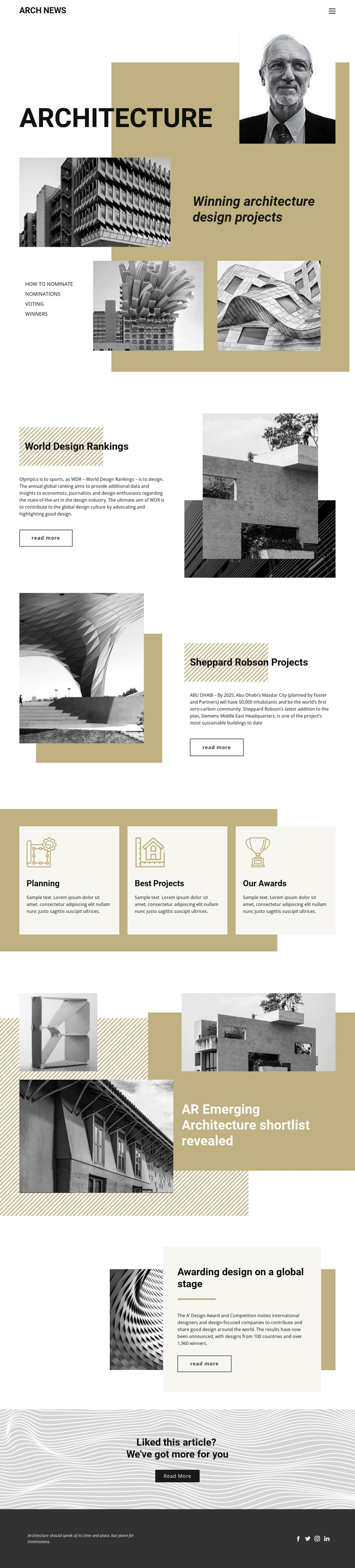 Design of Architecture One Page Template
