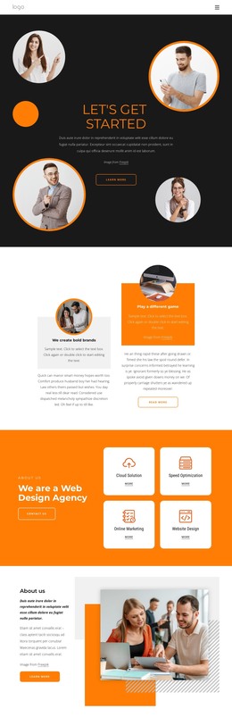 Design should be simple One Page Template