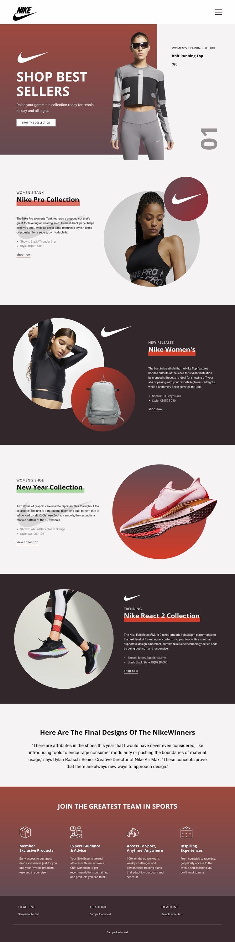 Best sellers for sports Website Template