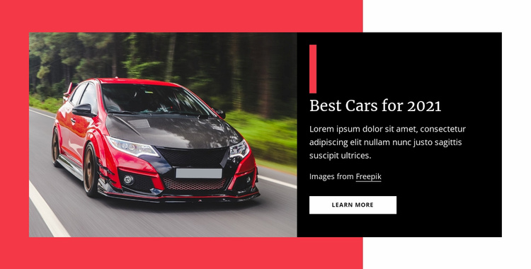 Best cars for 2021 Website Template