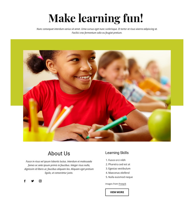 Effective learning activities HTML5 Template