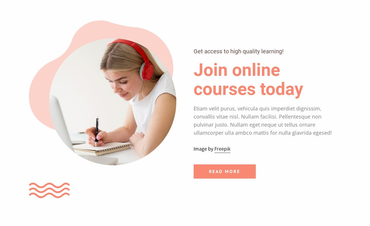 Join online courses Landing Page