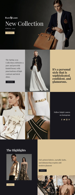 Ralph Lauren Fashion Bootstrap Theme Variations