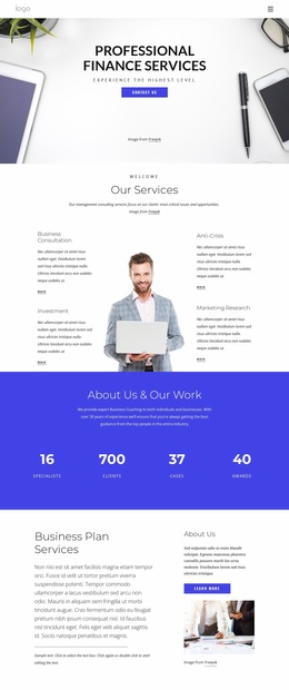 Get started with the free version Website Template