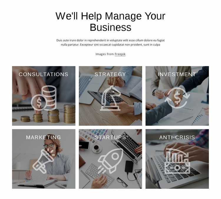 We help to manage your business Website Template