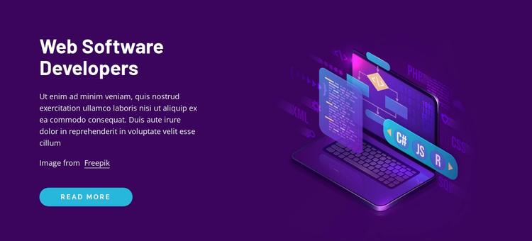 Web software developers Landing Page