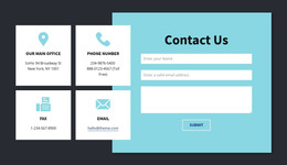 Contact Info Block Web Page Design