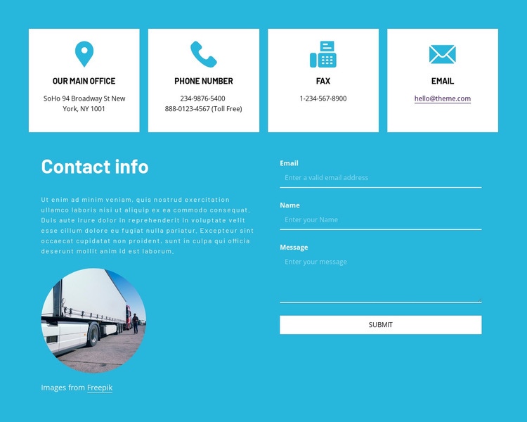 Contact information with icons Web Page Design