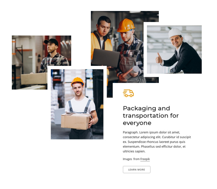 Packaging and transportation for everyone Template