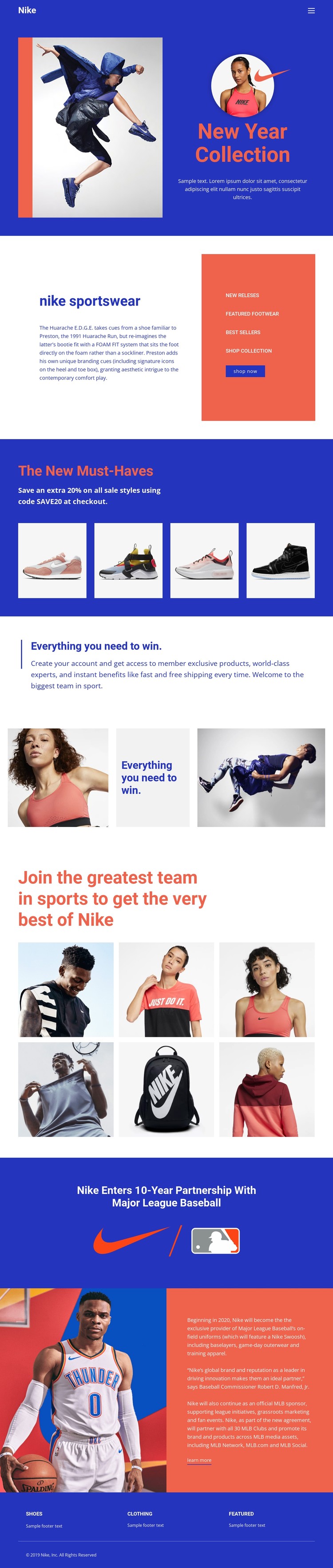 Nike sportwear CSS Template