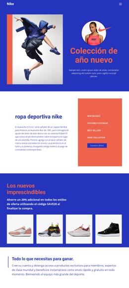 Nike ropa deportiva Plantilla CSS