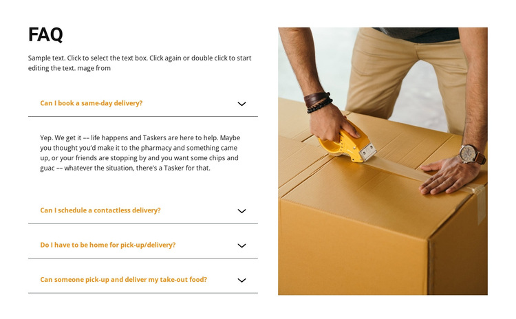 Popular delivery questions HTML5 Template