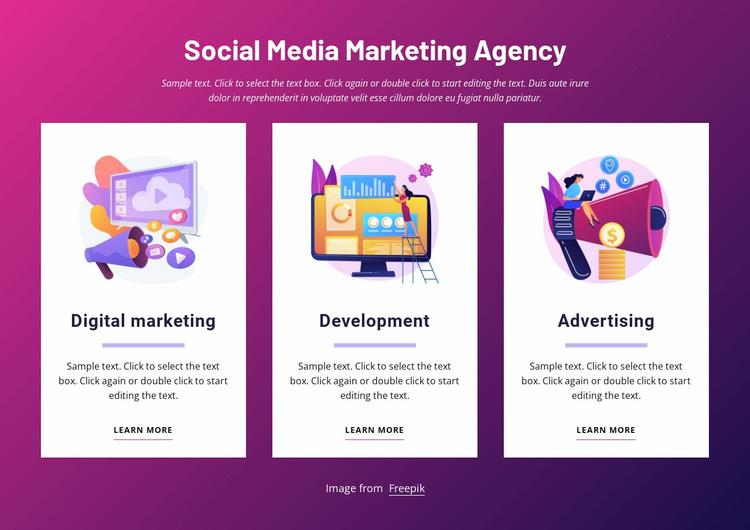 Social media marketing agency Website Design