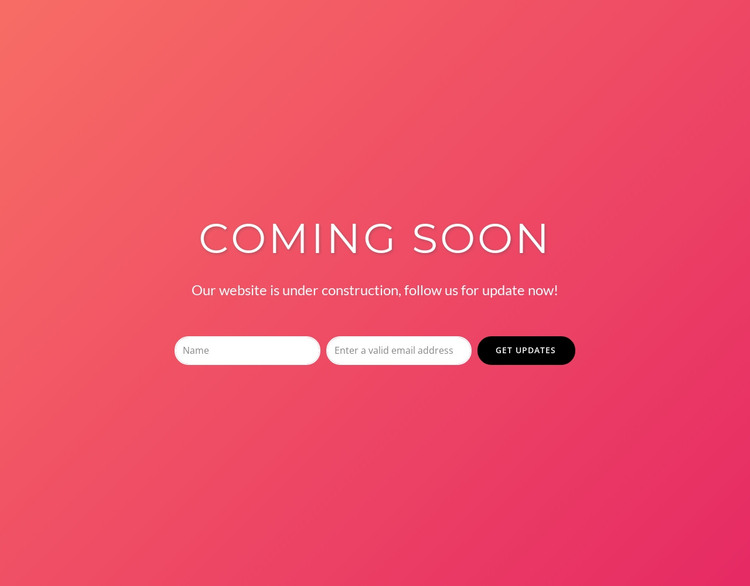 Coming soon with subscribe form HTML Template