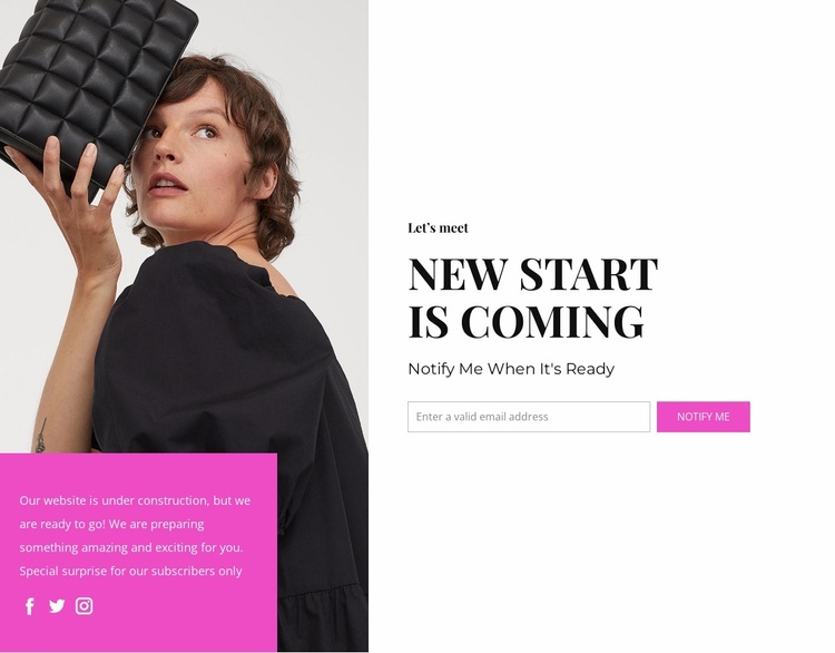 New start is coming Website Template