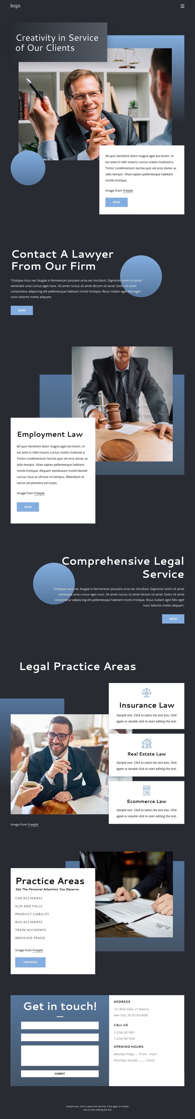 Experienced legal advice One Page Template