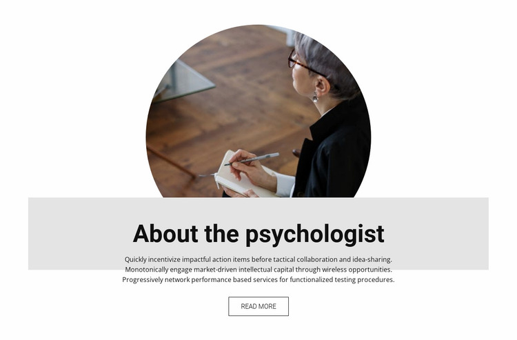 About the psychologist Website Mockup