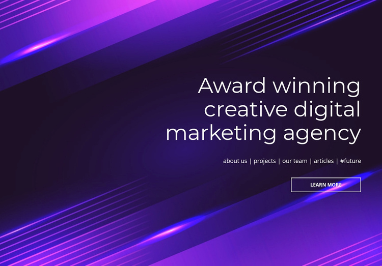 Award winning digital agency Landing Page