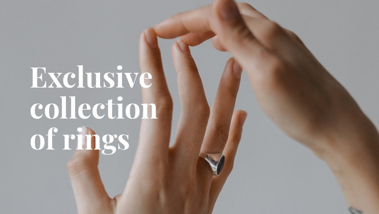 Exclusive collection of rings Website Mockup
