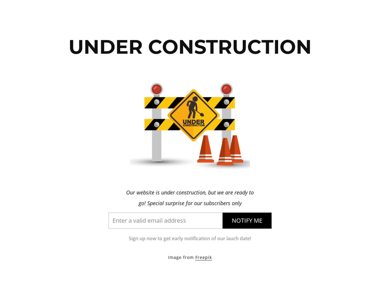 Our website is under construction One Page Template
