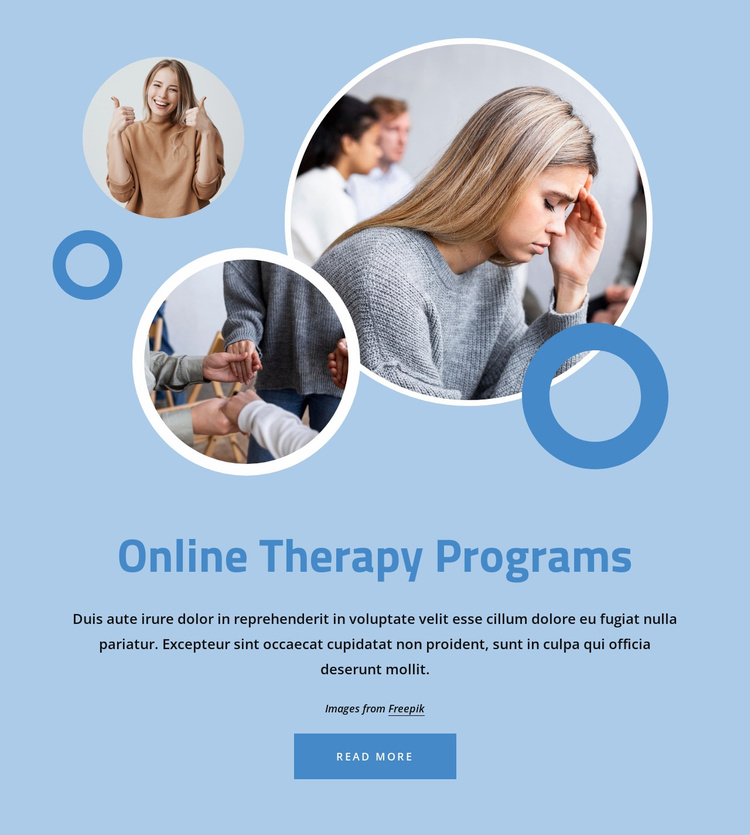 Online therapy programs Website Template