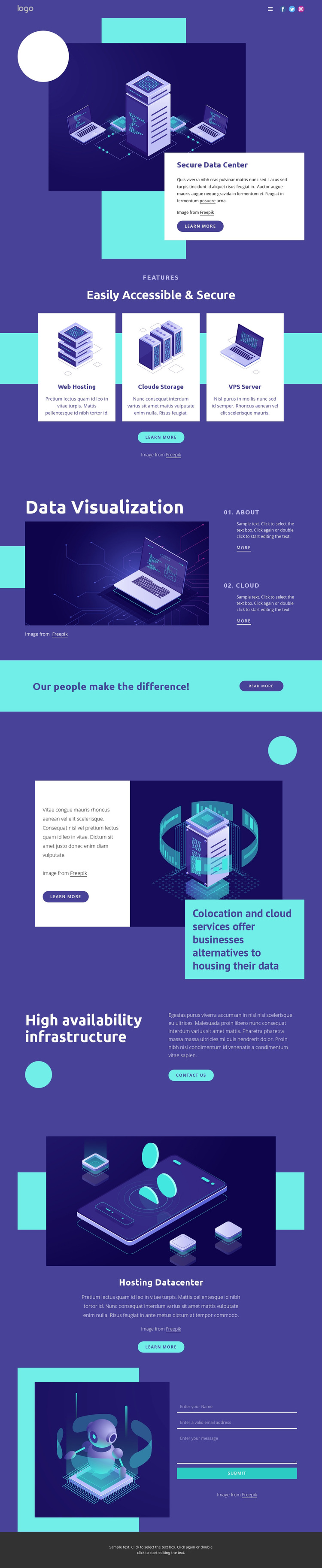 Data Center security solutions HTML5 Template
