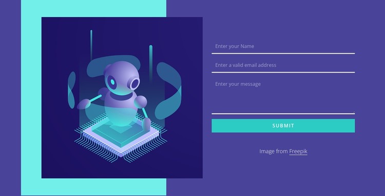 Contact form with image and rectangle CSS Template