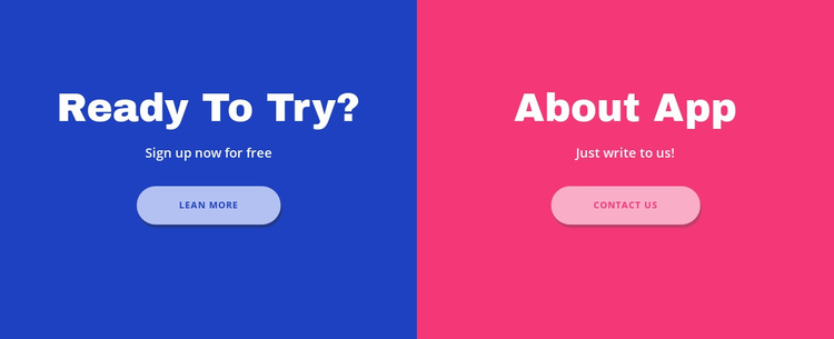 Text and button in cells Website Design