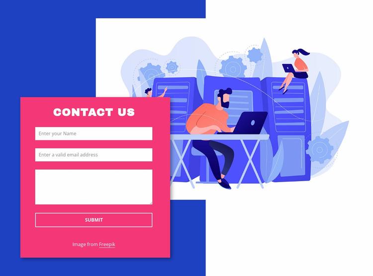 Contact form with image and shape Website Mockup