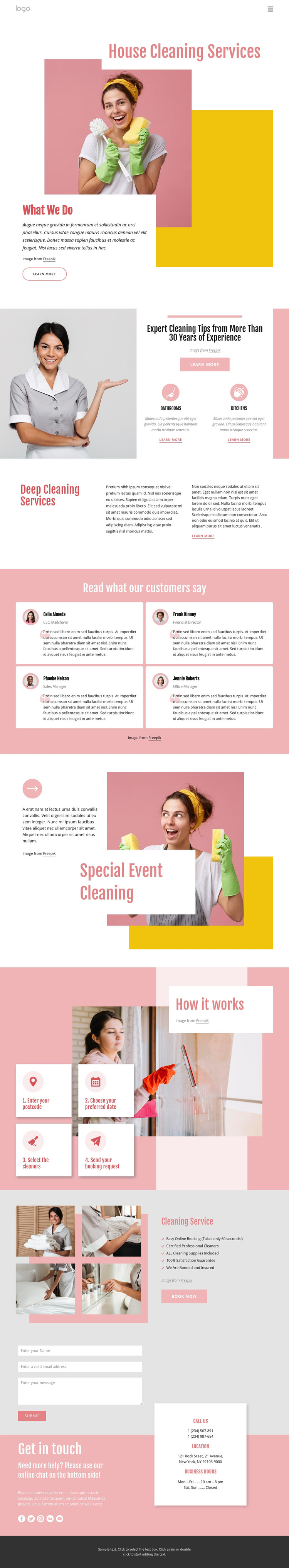 Professional customized house cleaning HTML Template