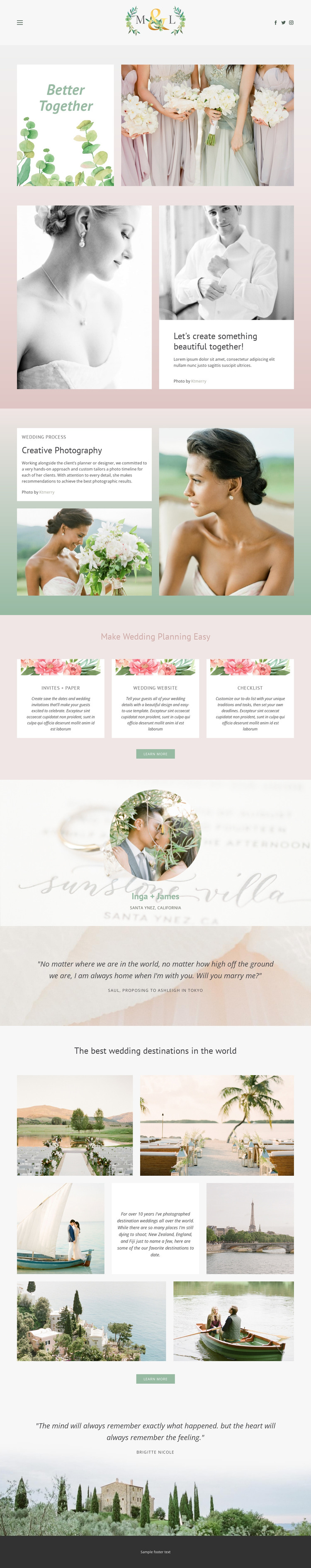 Best photos for wedding HTML Template