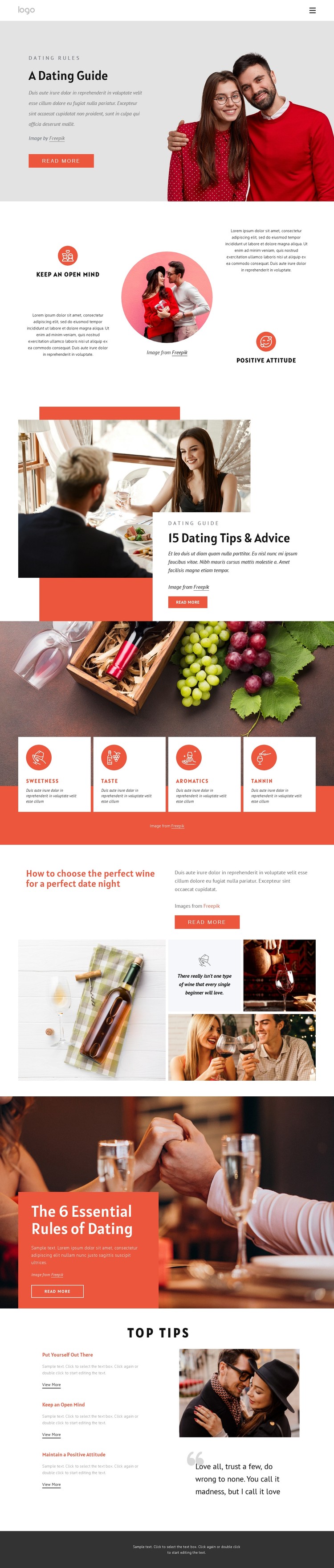 Dating guide CSS Template