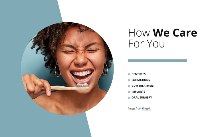 How we care for you One Page Template