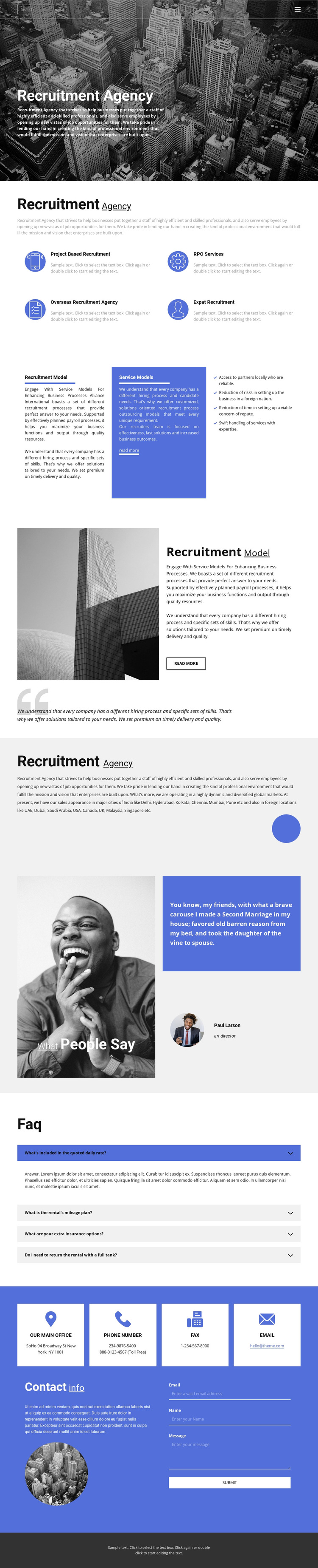 Recruiting agency with good experience HTML5 Template