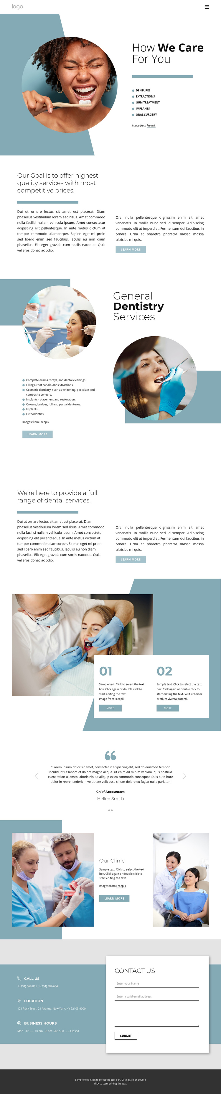 Hight quality dental services Website Builder Software