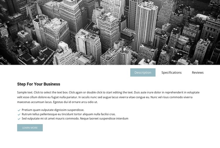Business image and tabs CSS Template