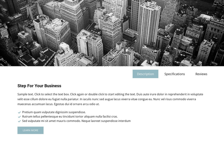 Business image and tabs HTML5 Template