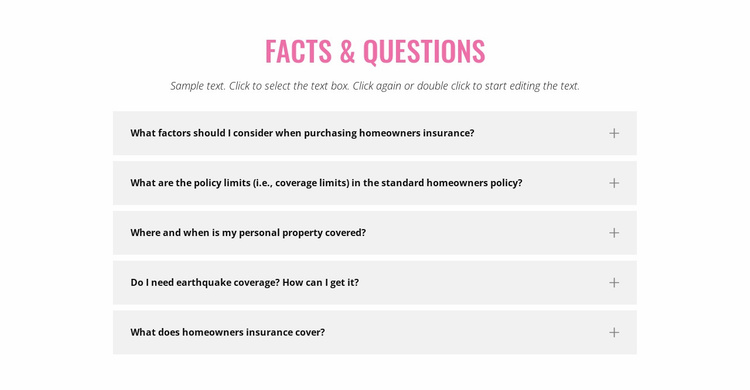 Common insurance questions Landing Page