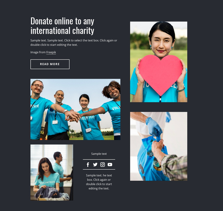 Donate online to any charity Template
