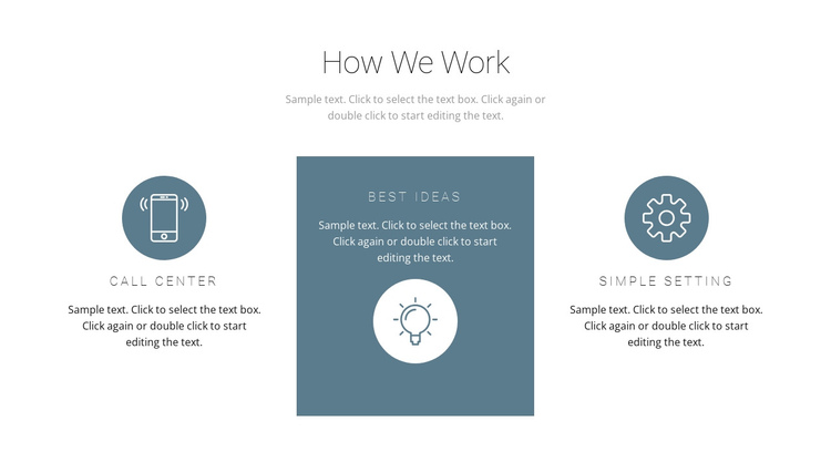 How the principle of work works One Page Template
