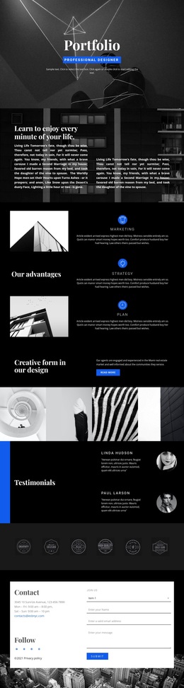 creative about us page template