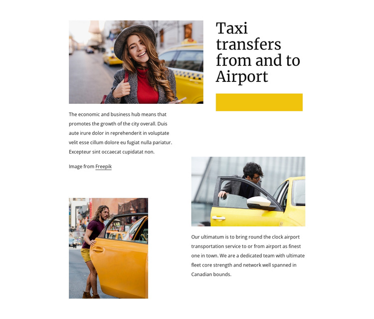 Taxi transfers from airport Joomla Page Builder